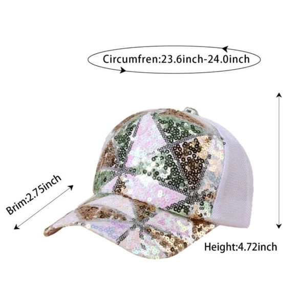 ✨️🤍   TAN BROWN  Glitter mesh trucker baseball cap ✨️🤎 - Picture 2 of 6